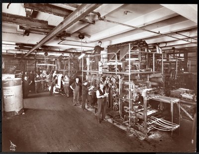 Ein Pressraum bei der McCall Publishing Co., New York, 1913 von Byron Company